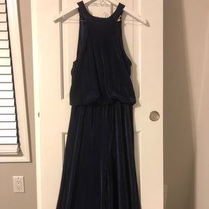 Wide leg navy ribbed jumpsuit!